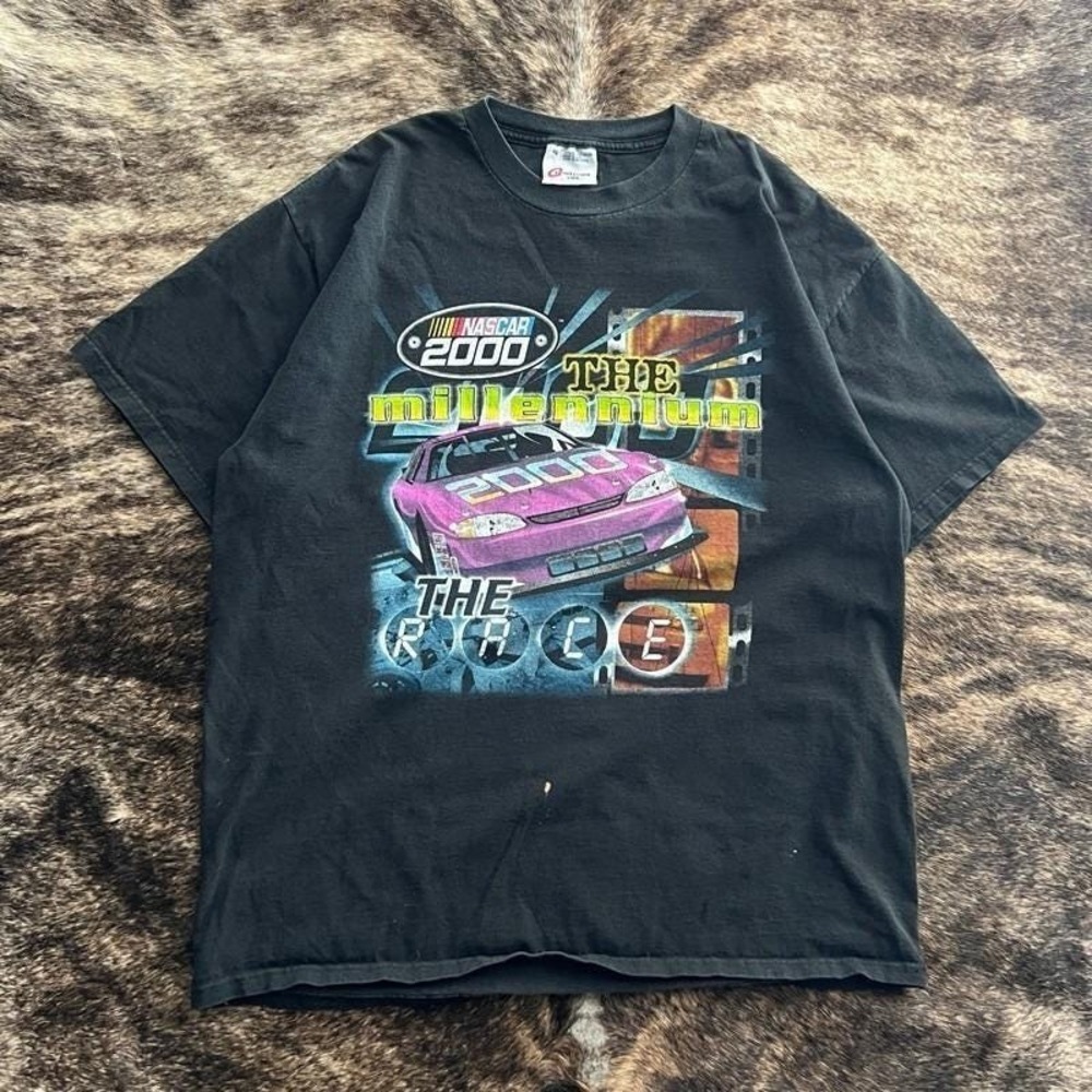 Vintage The Millennium Nascar Race Shirt Men's XL Black 1990s Chase USA Cars